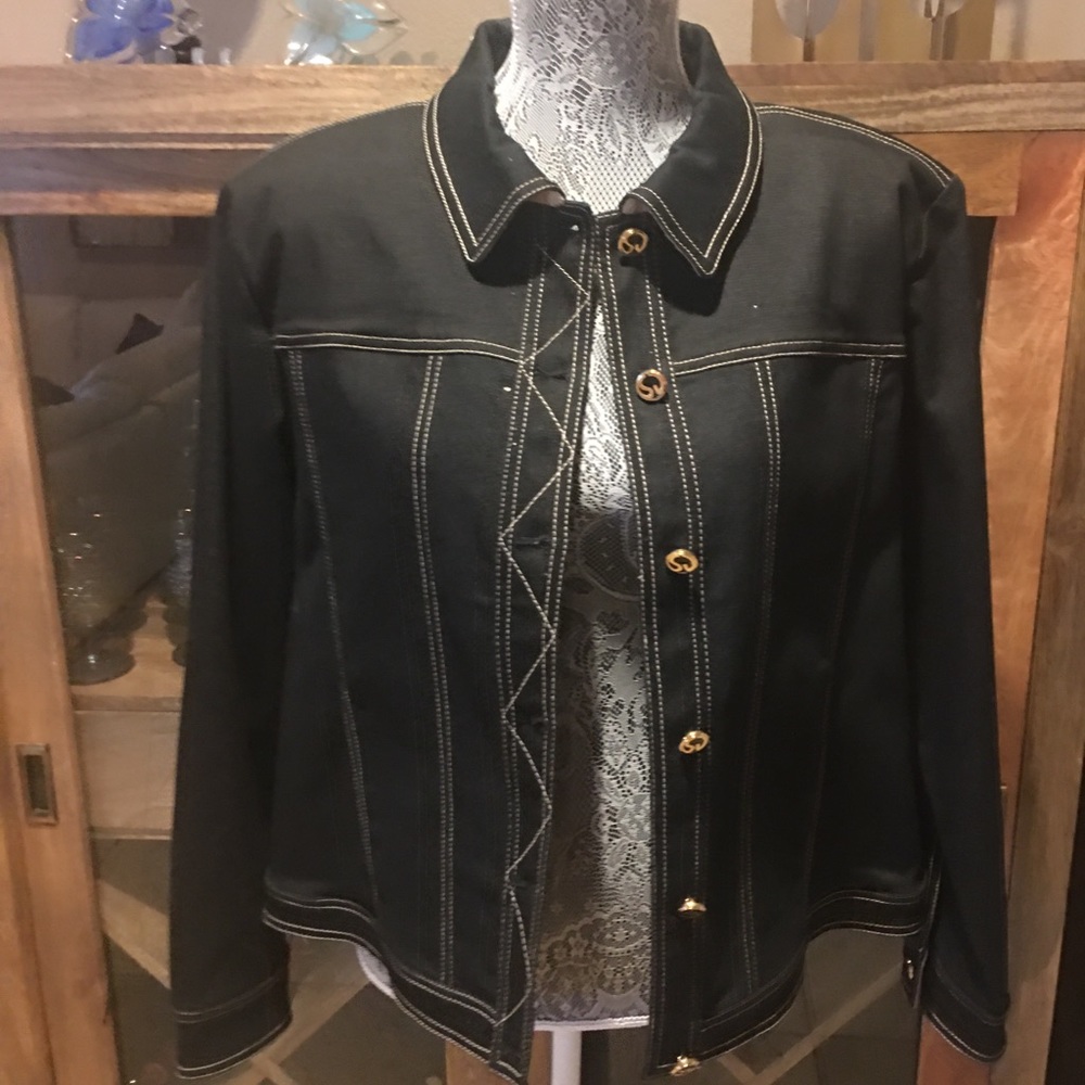 St. John Sport dark Jean jacket sz L